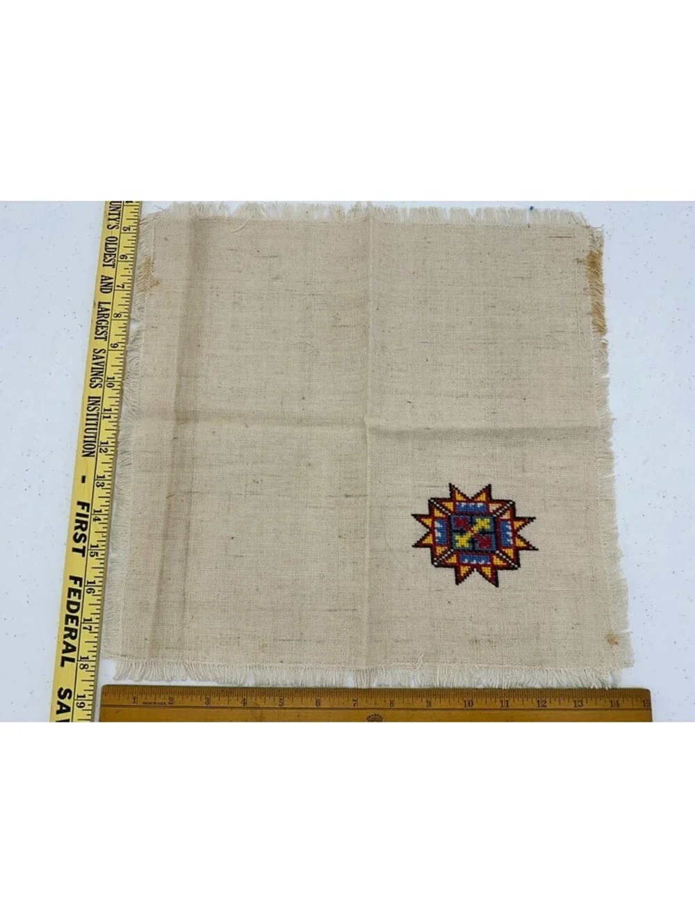 18 Vintage Thai Tribal Crafts Karen Yao Thai Lua Napkins Hemp? Geometric Stitch